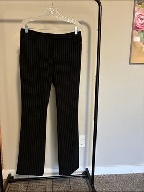 Calvin Klein Black Pinstripe Boot-Cut Dress Pants